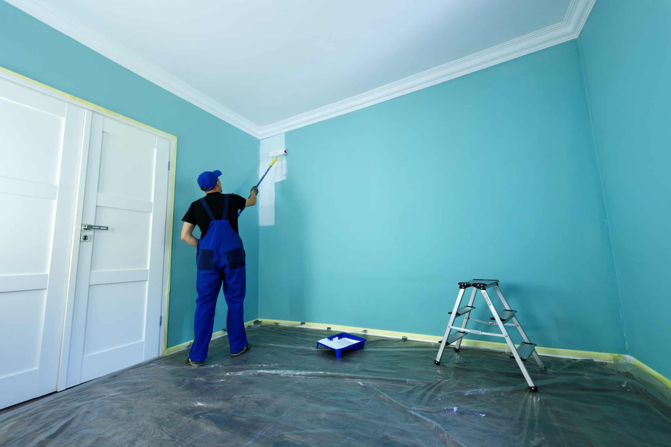man providing interior painting services
