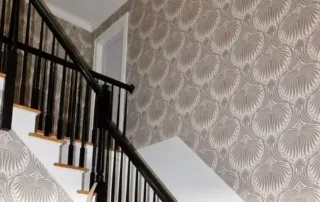 wallpaper installation near the stairs